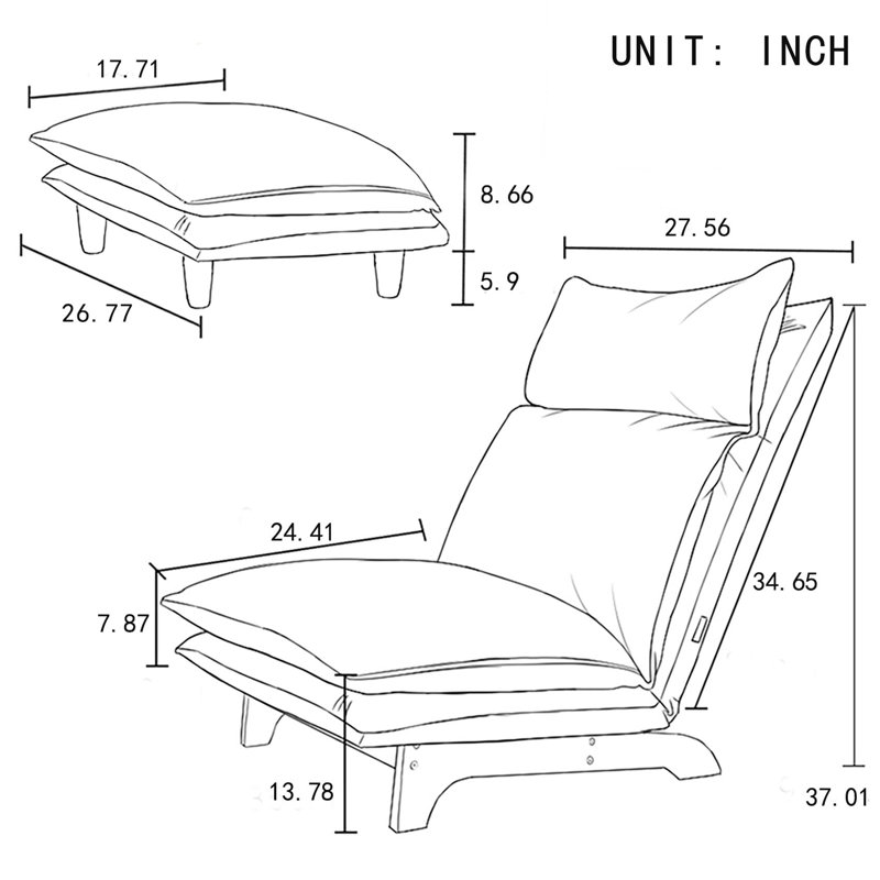 Foldable Lazy Sofa, White