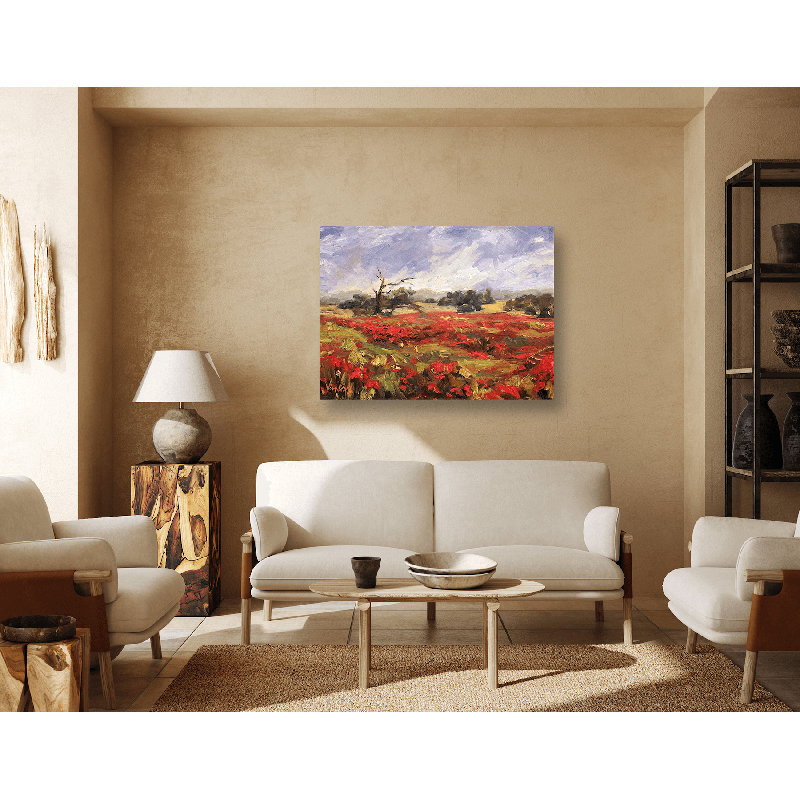 Blaze of Poppies - Artist Enhanced Canvas Print, 36" H x 48" W x 1.5" D, Wrapped Canvas