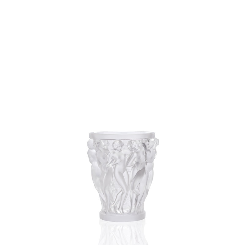 Bacchantes Handmade Crystal Table Vase, 5.75" H x 4.84" W x 4.84" D, Clear