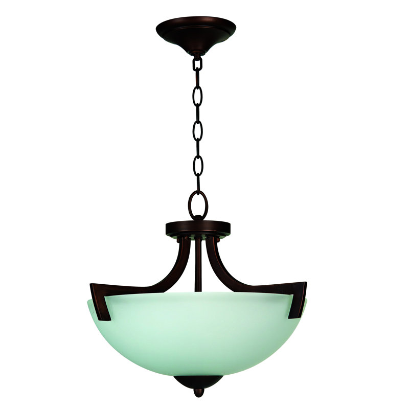 Alvah Glass Semi Flush Mount, White Frosted, Satin Nickel