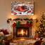 Bottes de Noël rouges, flocons de neige, mitaines, ornements, écharpe, chapeau, pommes de pin, ensemble de 3 impressions sur toile-1913507312
