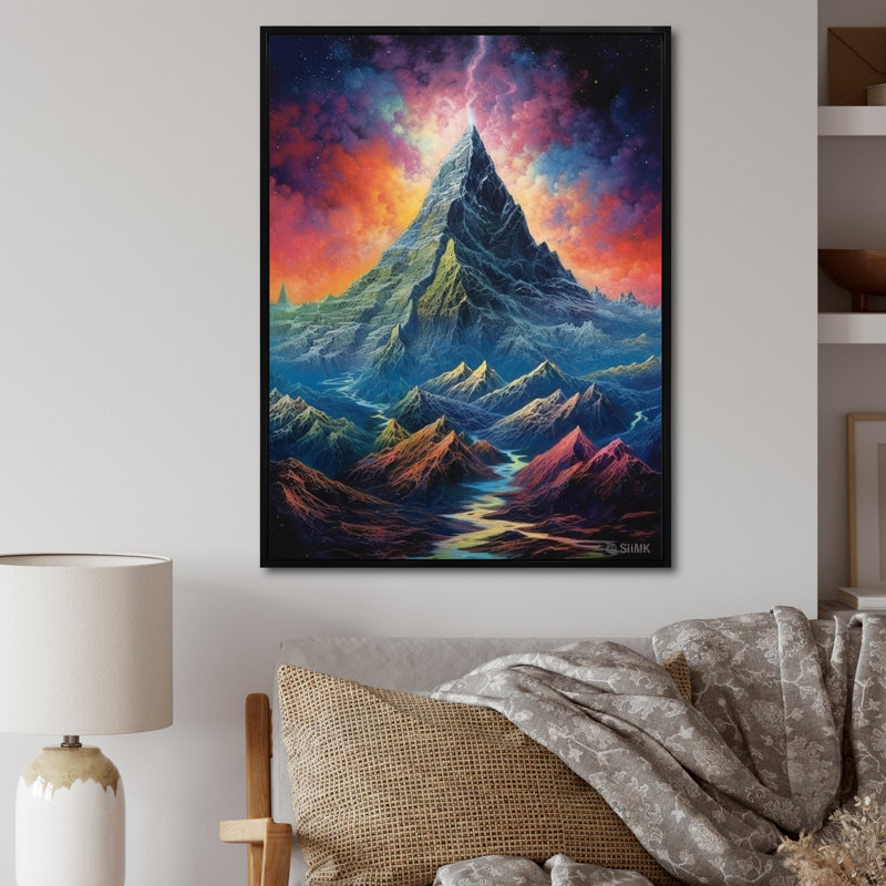Wagesth Of The Mountain, H 40 po x l 30 po x P 1,5 po, Cadre flottant noir