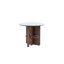 Table de salle à manger ronde en pierre frittée de style médiéval avec compartiments de rangement