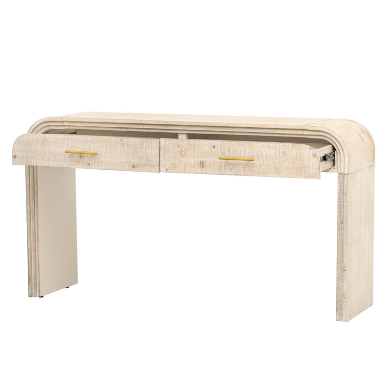 Deux consoles en bois naturel délavé pour le vestibule et le couloir - Finition des espaces de vie et de salle à manger