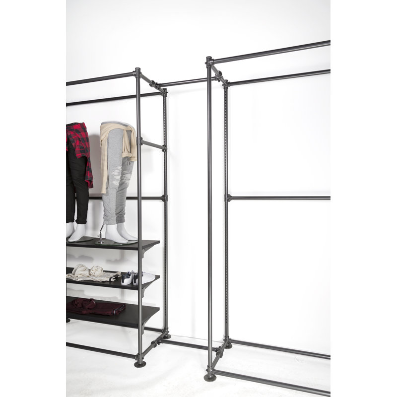 Rowley 24 " Industrial Pipe Clothing Rack, Anthracite Gray
