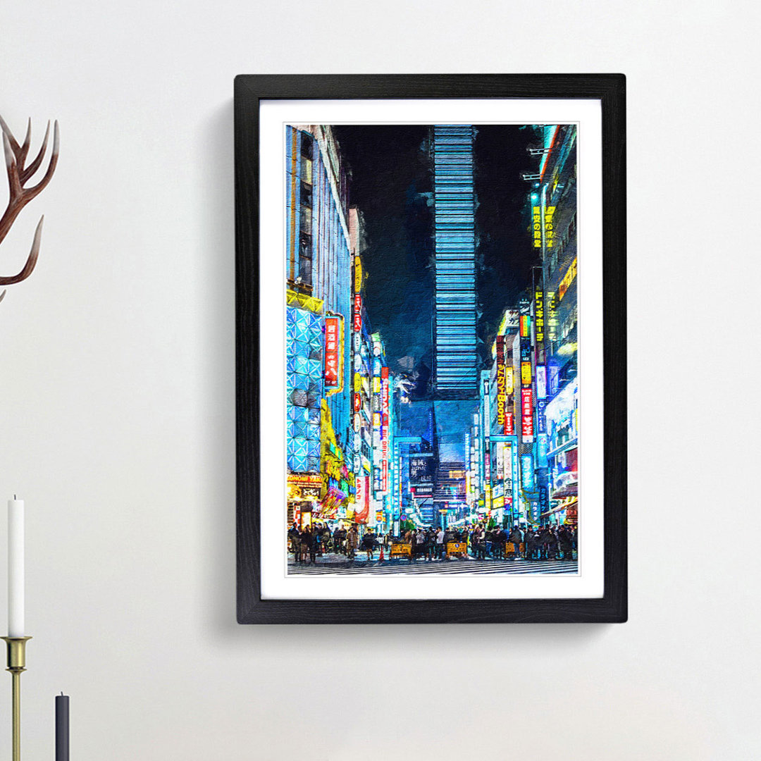 Bright Lights of Tokyo in Abstract - Picture Frame Graphic Art Print