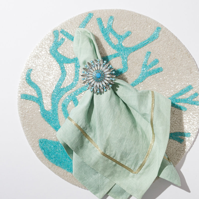 100% Cotton Round Beaded Placemat