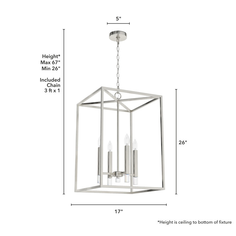Luminaire suspendu de 17 po Sunjai, Nickel brossé