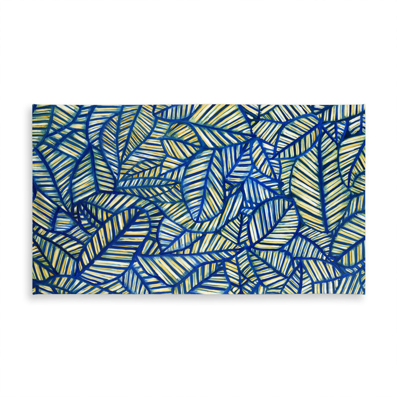 Blue Leaf Patterns Tablecloth - Indoor/Outdoor Home Decor