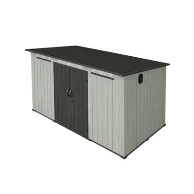 6X9Ft Outdoor Resin Storage Shed With Transparent Windows & Louvered Vents
