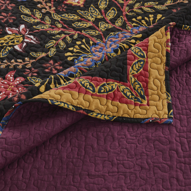Ensemble de courtepointe pour grand lit 3 pièces Greenland Home Fashions Jessa Midnight 90 x 90 + 20 x 26 (2)