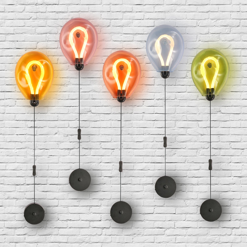 Luminaires muraux modernes modernes en verre coloré, Jaune