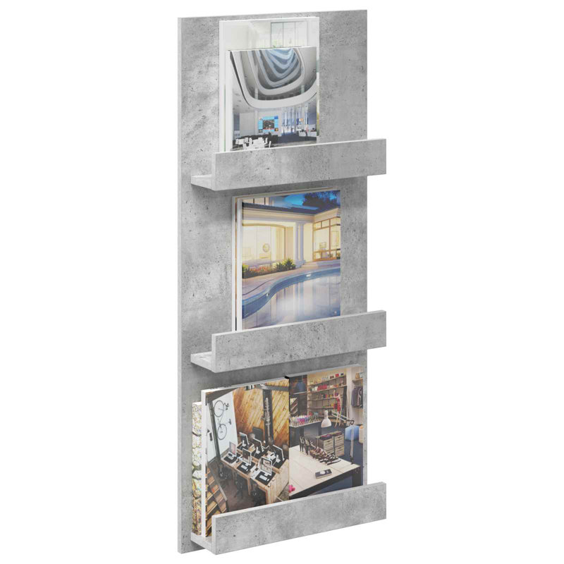 Wood Free Standing Magazine Rack, Grey