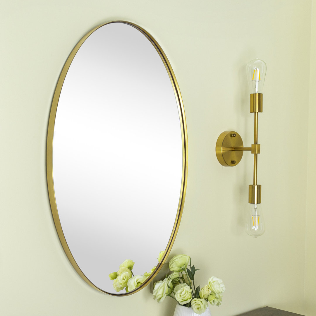 Javell Metal Oval Mirror Ebern Designs 