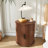 2-Tier Storage End Table With Built-In Charging Station & Sliding Door And  Wheels