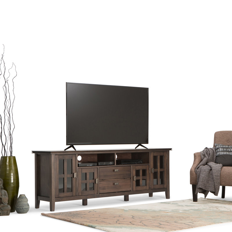 Artisan Natural Aged Brown 72" Pine Wood TV Media Stand