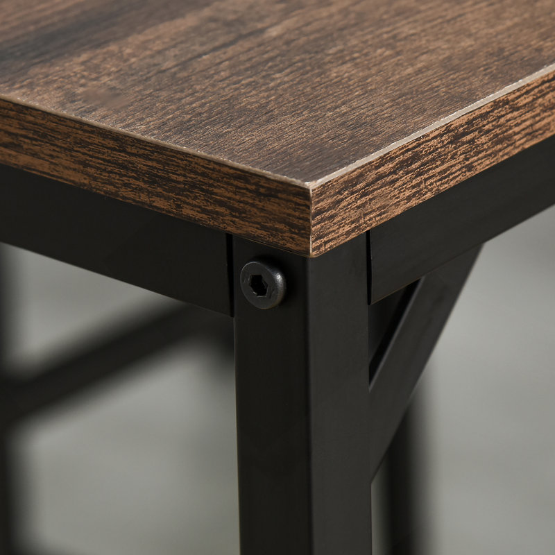 Ensemble de table de salle à manger 5 pièces avec table de bar et 4 tabourets, idéal pour les réunions de famille et les expériences culinaires détendues