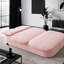 Canapé-lit pliable 78,7 po 2-en-1 avec couverture et 2 coussins, velours côtelé moelleux-1188179251