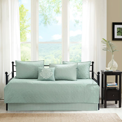 Housse de lit de jour réversible pour lit simple - comprenant une housse, des taies décoratives et un coussin décoratif