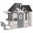 Outdoor Wooden Playhouse with Kitchen Playset, Bench, Chalkboard, Mailbox, Pet Door and Flower Boxes, Pretend Cottage Ages 3-8-120786370