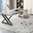 55.12"Gray Rectangle Sintered Stone Writing Desk,3-drawer-408658156