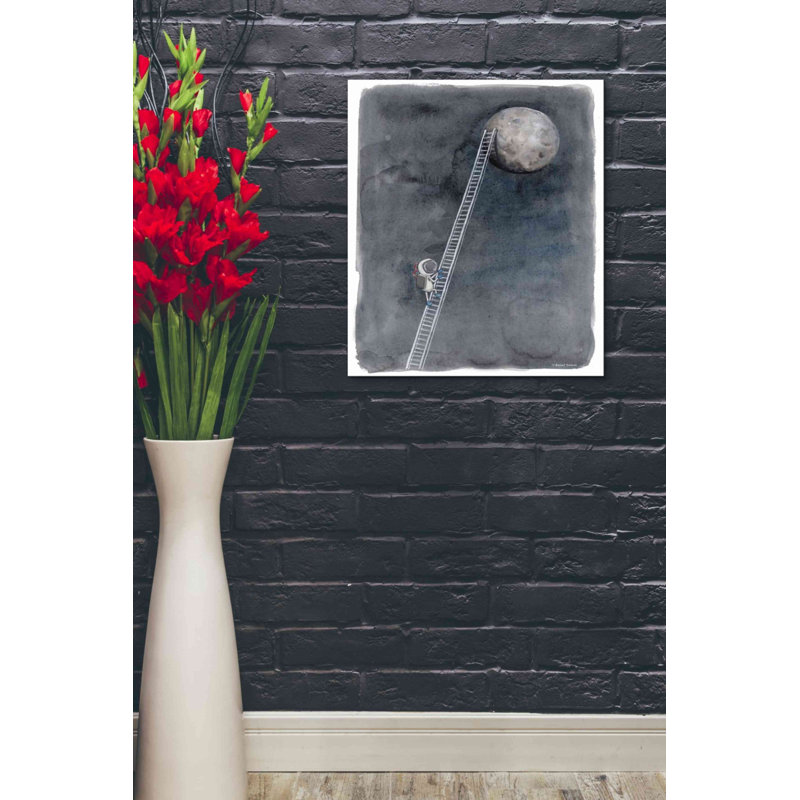 «Ladder to the Moon» par Rachel Nieman, art mural sur toile, H 24 po x l 20 po x P 0,75 po