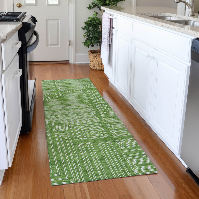 Premium Machine Washable Harrietstown AMF1045 Geometric Rug, Runner 2'3" x 7'6"