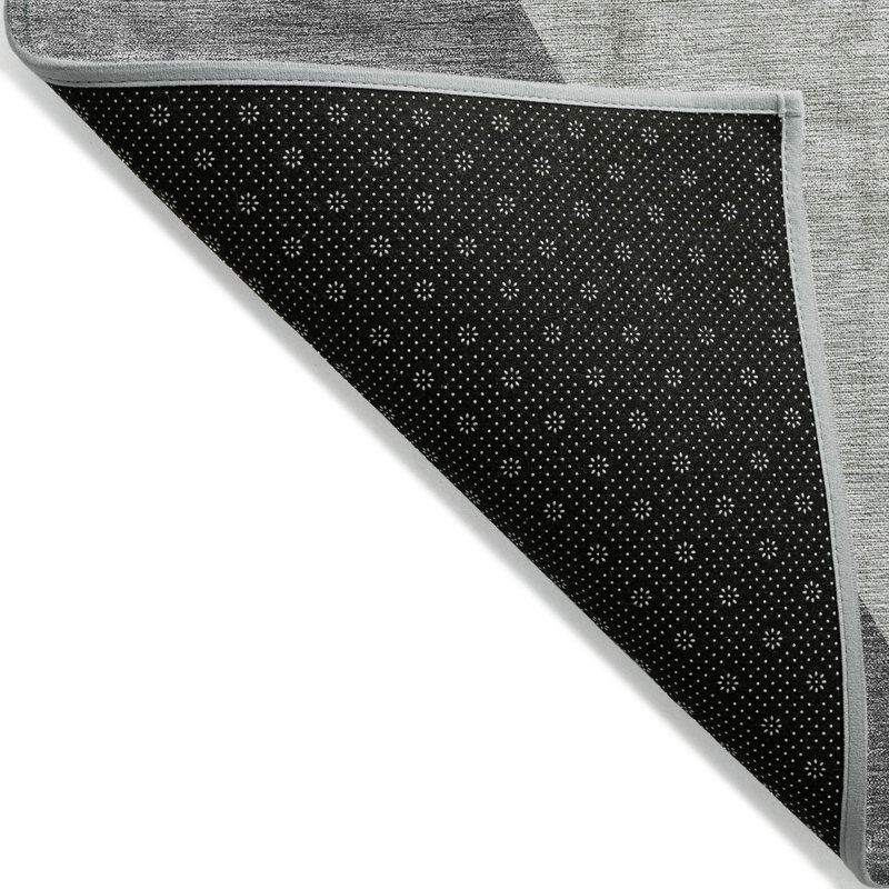 Tapis extérieur lavable abstrait vert sauge et gris anthracite 3 pi x 5 pi