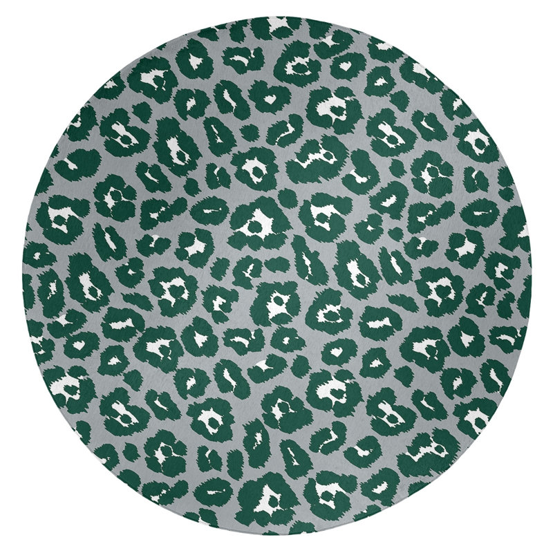 Animal Print Indoor Rug, Round 5'