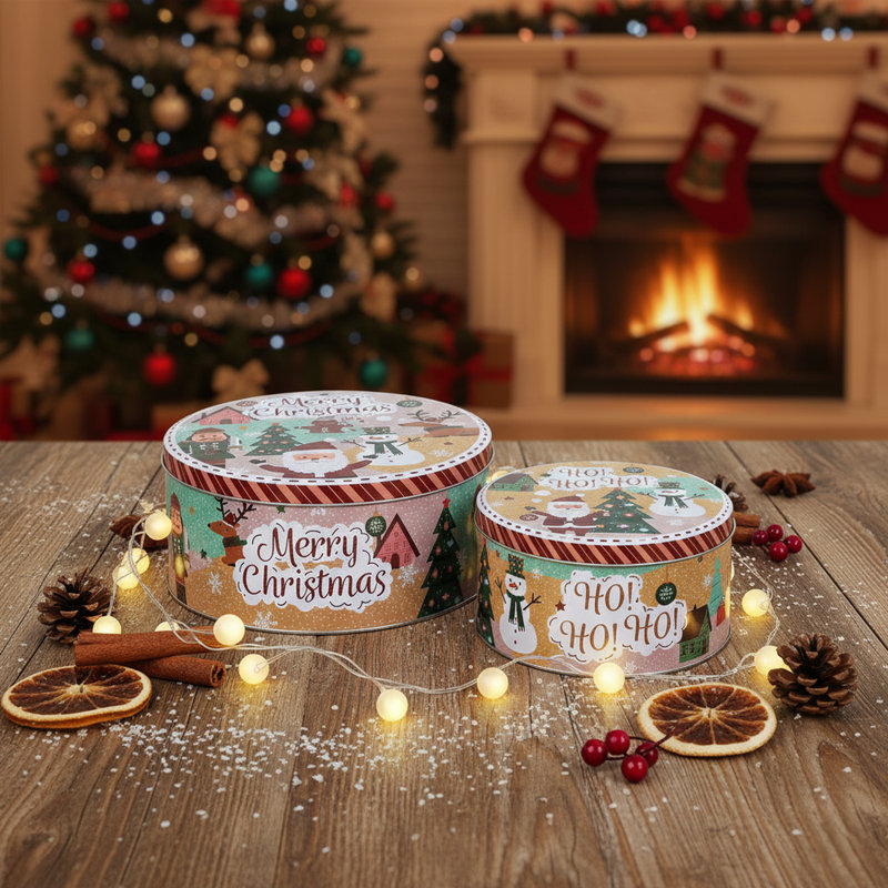 Tin Jar, Santa & Snowman
