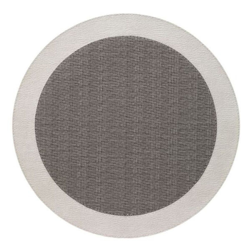 Halo Vinyl Round Placemat, Gray/Antique White