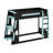 Wooden Gaming Bunk Bed With Built-In Desk, LED Lights, USB Port, And 2 Storage Shelves-121605892-121605895