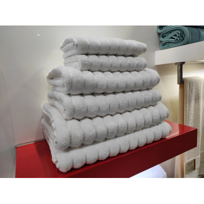 Ribbonette Ribbed Wavy Striped Pattern, 100% Cotton 700 GSM Zero Twist Super Heavy Terry Plush Cotton Super Ultra Soft Highly Absorbent and Quick Dry, Jacquard Fashion Essentials Towel for Bathroom, Kitchen, Premium Hotel & Spa Quality Towel,