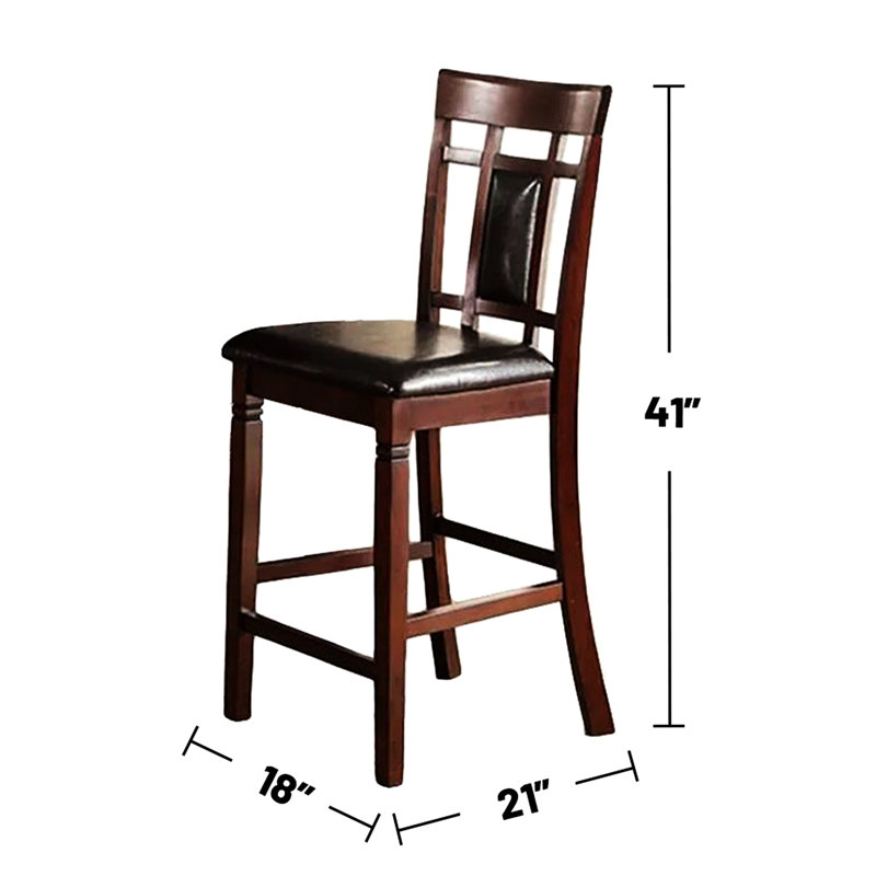 Ensemble 5 pièces de salle à manger brun foncé - style moderne avec chaises rembourrées