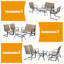 Ensemble de 4 chaises d'extérieur rembourrées avec causeuse et table basse