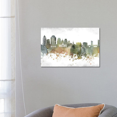Sacramento Skyline by WallDecorAddict - Wrapped Canvas Painting