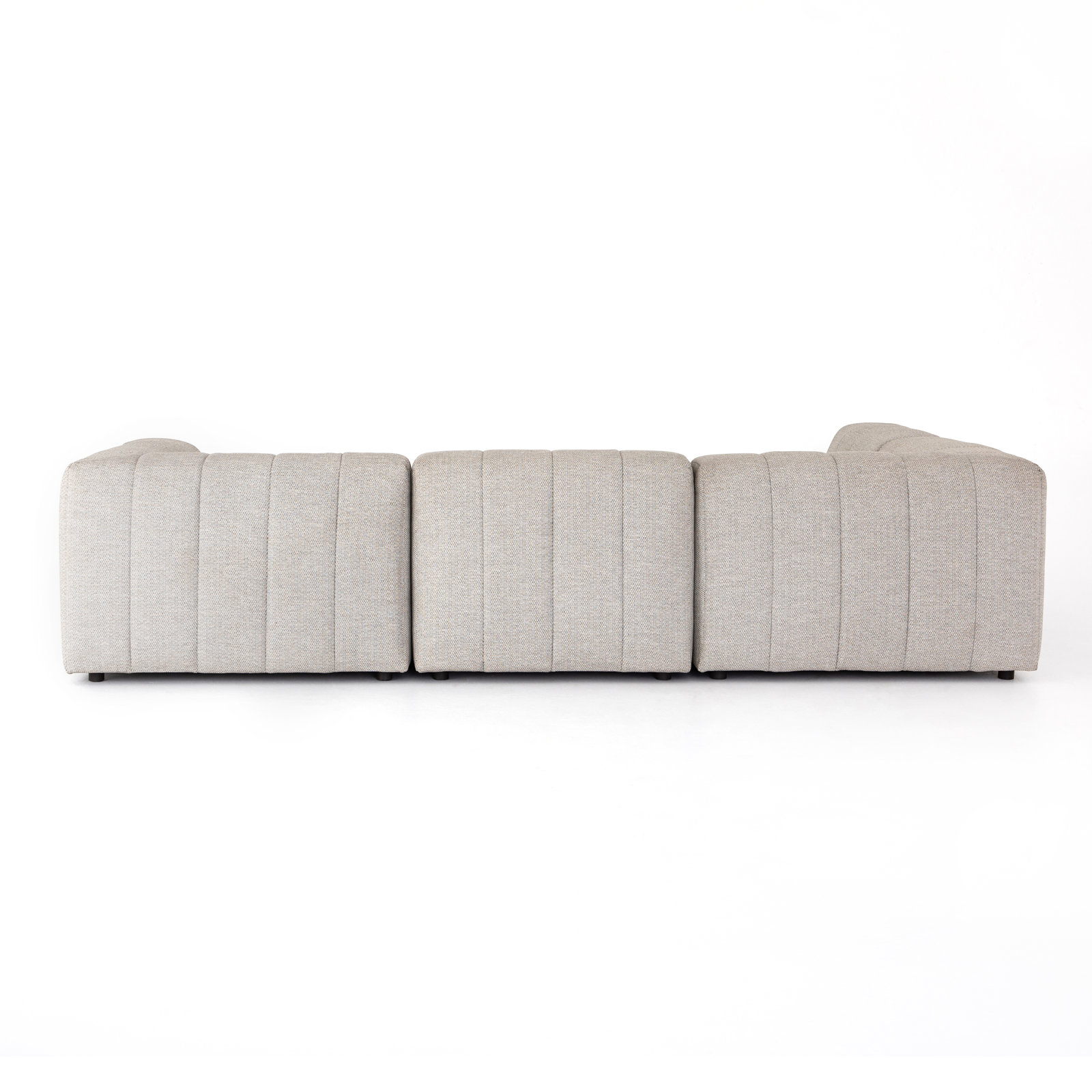 Nedra 121'' Wide Wood Patio Sectional with Cushions, Faye Ash