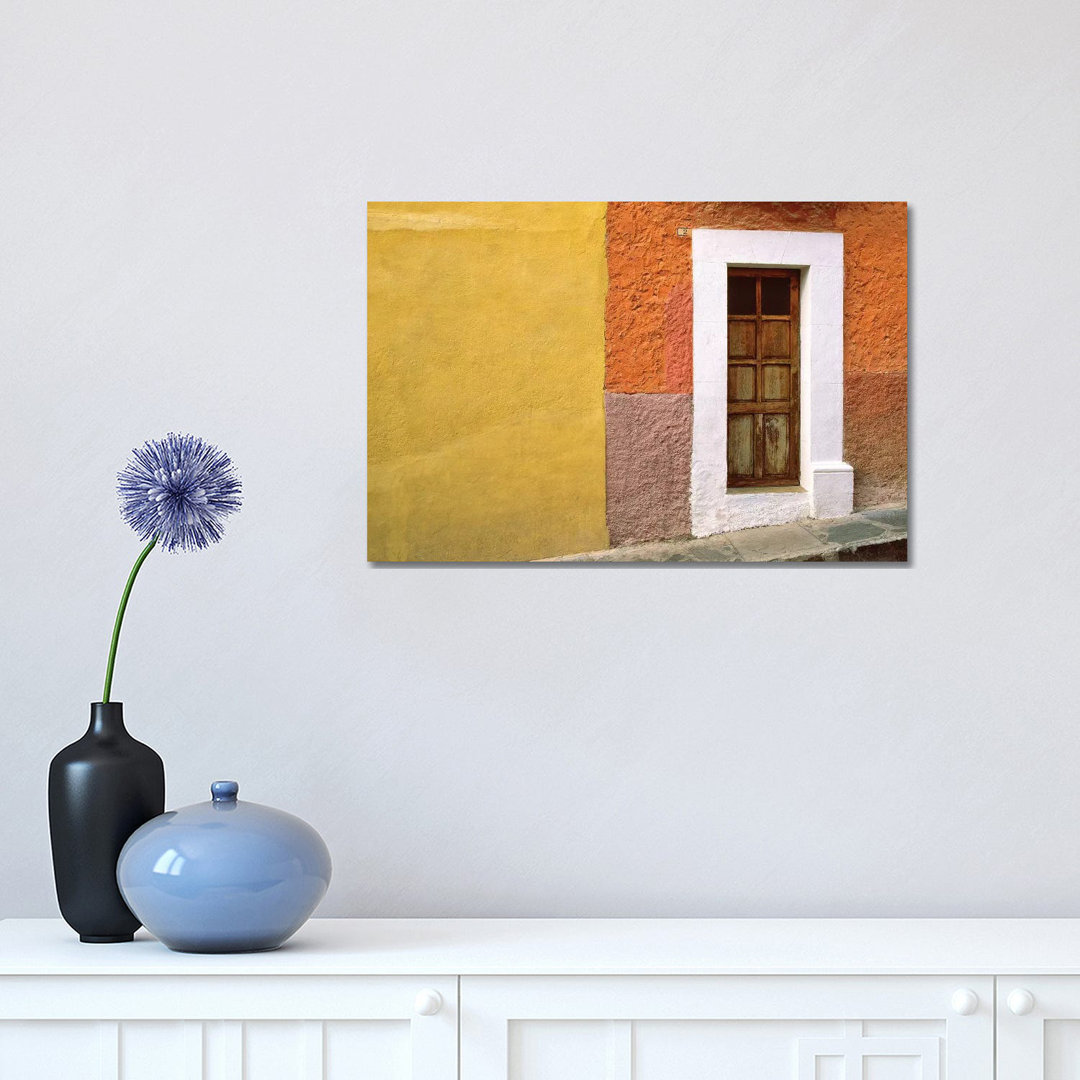 Mexico, San Miguel De Allende. Door And House Exterior. by Jaynes Gallery - Wrapped Canvas Gallery-Wrapped Canvas Giclée
