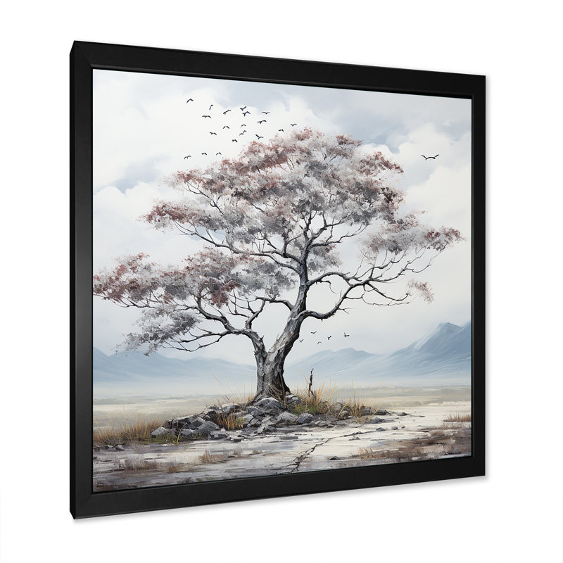 «Sub subtile élégance de l'arbre monochrome II», reproduction sur toile, H 16 po x l 16 po x P 1 po, Cadre simple noir