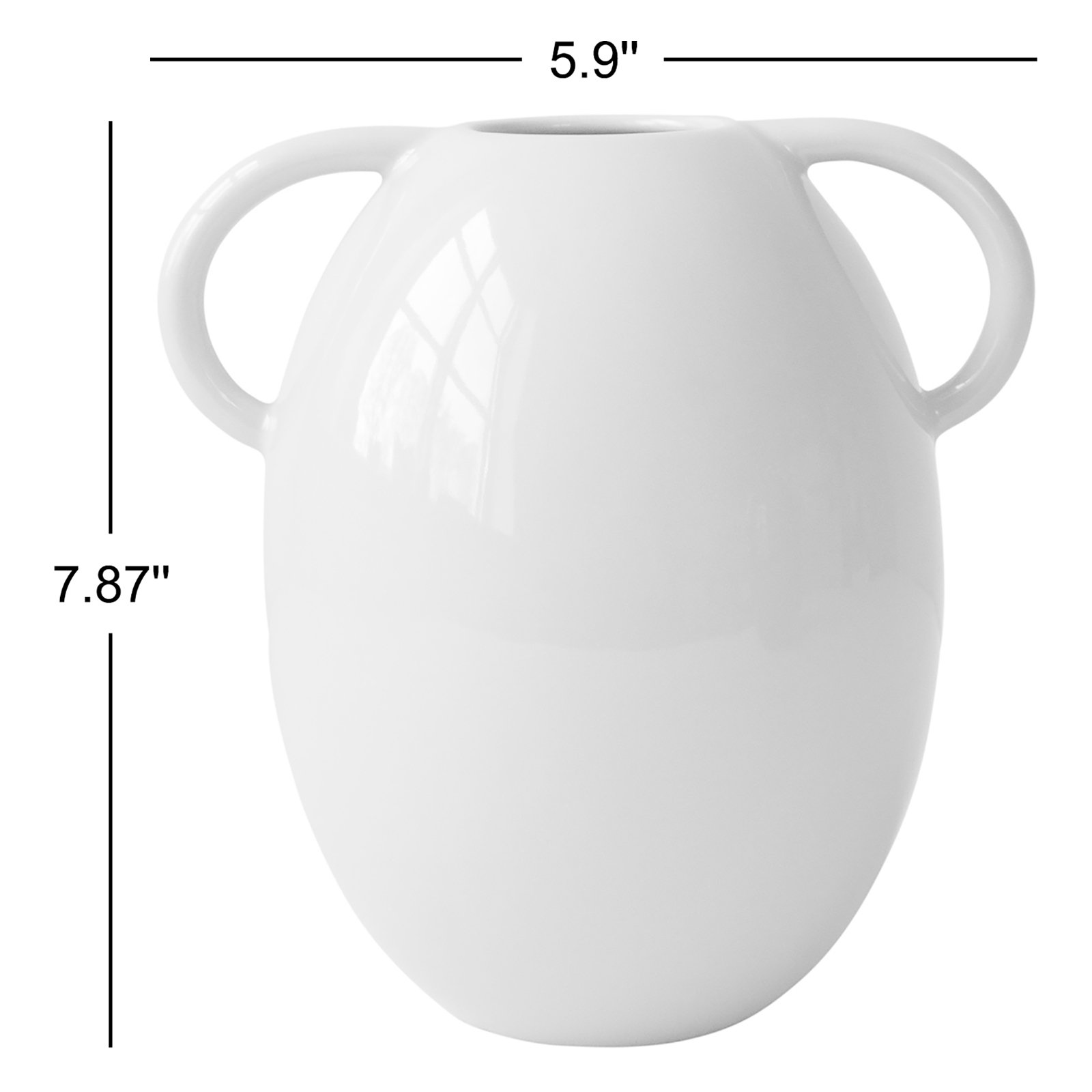7.87'' Ceramic Table Vase, White