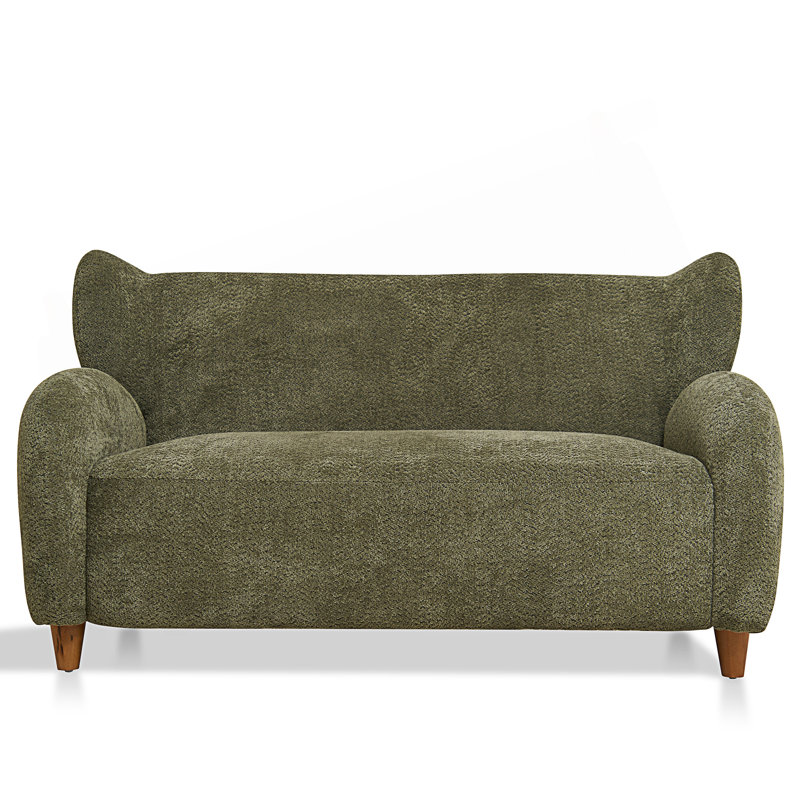 Causeuse avec dossier courbé Nordic Chair, Tissu vert olive