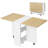 Folding Dining Table, Drop Leaf Dining Table With 6 Wheels And 2-Layer Storage Shelf-107266211