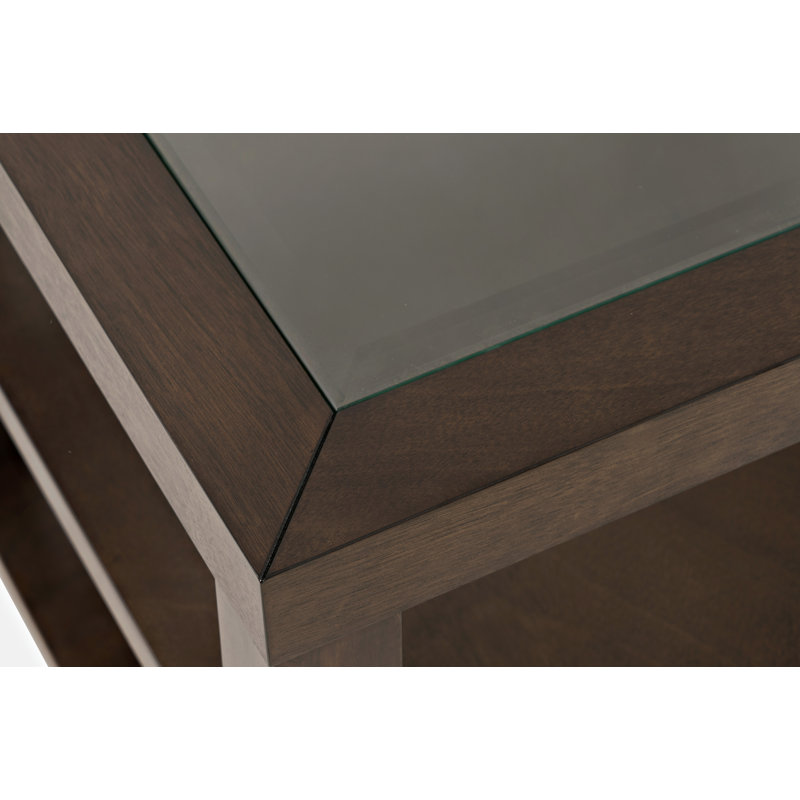Jessim End Table with Storage, Merlot