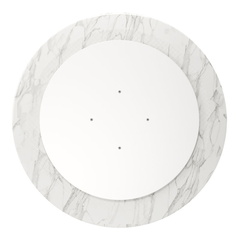 Tazio Round Marble Dining Table, 30.5" W x 32" L, Gold
