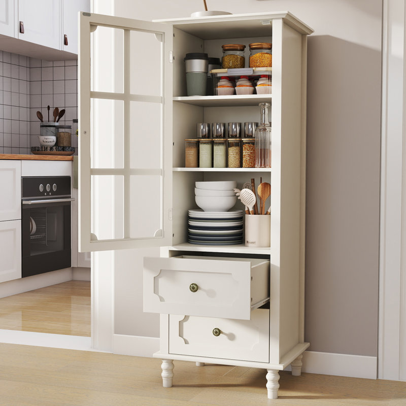 Armoire arquée moderne avec portes en verre, lumière à capteur automatique et tablettes réglables pour un rangement et une présentation élégants