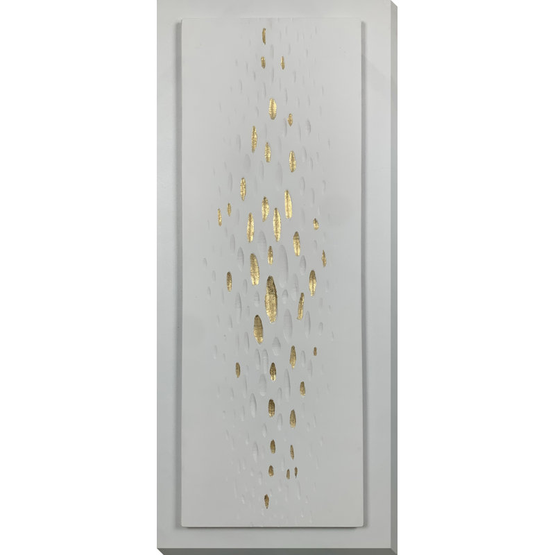 Art mural toile dorée dorée - 28 po x 55 po