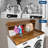 2-Tier Washer Dryer Countertop, Wood Laundry Countertop With 2.75" H Edge Rails, Waterproof Washer Dryer Cover With Anti-Slip Pads For Laundry Room Organization And Storage-116182069