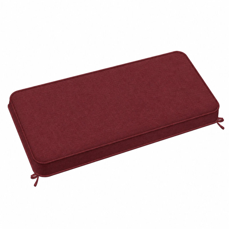 Coussin de banc sur mesure de 7,6 cm de hauteur avec double passepoil et 2 attaches pour coussin, pour sièges d'intérieur et d'extérieur.