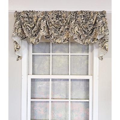 Findlay Charcoal 3-Scoop Empire Valance for Windows up to 54" W