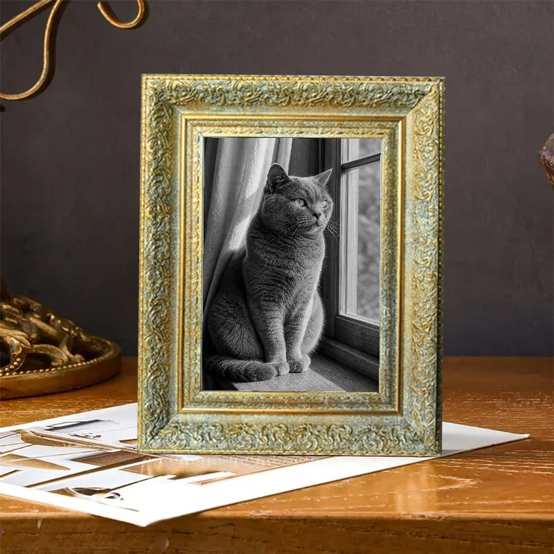 Cadre photo sophistiqué doré antique 1PC pour photos 5 po x 7 po et mémoire de voyage, Antique Gold, 1, 5" W x 7" H